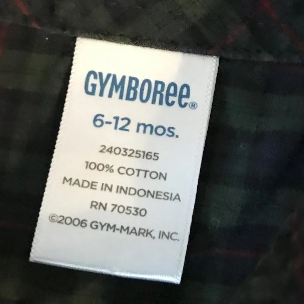 Gymboree long sleeve plaid shirt 6-12 M